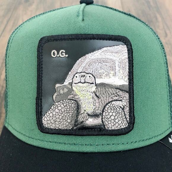 Goorin Bros OG Tortoise Trucker Hat Snap Back Mens One Size Green Black Turtle - Picture 3 of 11